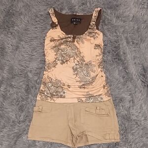 Elegant Beige and Brown Women's Camisole